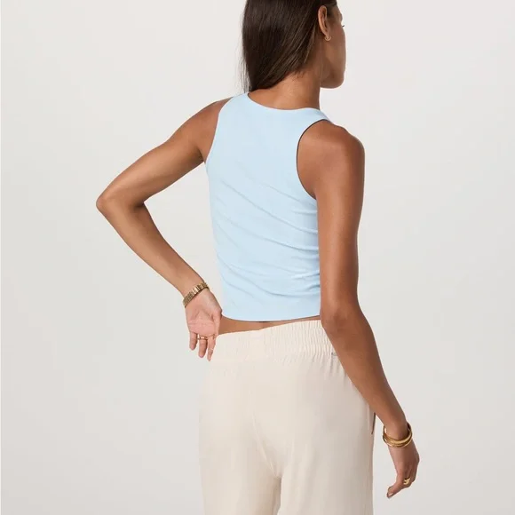 Vuori Pose Cardigan Tank in Light Mist - Picture 4 of 11